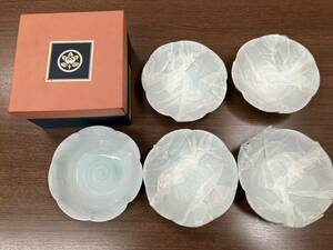 たち吉 うず潮 小鉢 5枚セット 和食器 皿 未使用 保管品 陶器 キッチン用品 橘吉　管3662