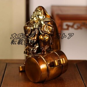 仏像 大黒天 子 真鍮材質 開運招福七福神 総高20.5cm z1441