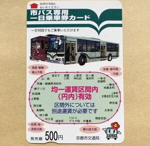 【使用済】 市バス専用一日乗車券カード 京都市交通局　