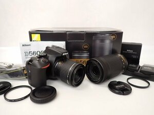 Nikon ニコン デジタル一眼レフカメラ D5600 ダブルズームキット 18-55VR + 70-300 VR Kit 説明書/元箱付き □ 6DEB0-1