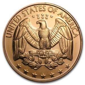 [カプセル付き] (新品) アメリカ「クォーター ドル」純銅・1オンス 28.35gm 銅貨 コイン