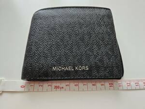 ■MICHAEL KORS(マイケルコース)/男性(メンズ)/二つ折り財布(折りたたみ・サイフ・ダークグレー・黒灰色)
