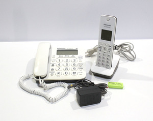 Panasonic パナソニック VE-GD24-W 電話機 子機1台付 KX-FKD404-W1 親機・子機セット 電話 中古 ya1207