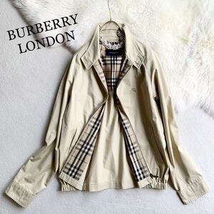 3点送料無料☆BURBERRY LONDON バーバリーロンドン　裏ノバチェック　ホース刺繍　スイングトップ　ブルゾン　L