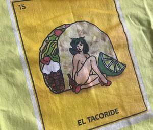 美品★Tacoride タコライド★万国共通 ロンハーマン★半袖 Tシャツ★スケーター サーフ★EL TACORIDE★イエロー 黄色★日本製★サイズＭ★