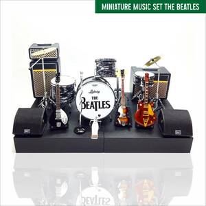 BEATLESビートルズミニチュアドラムギターアンプセット10ｃｍミニ楽器模型