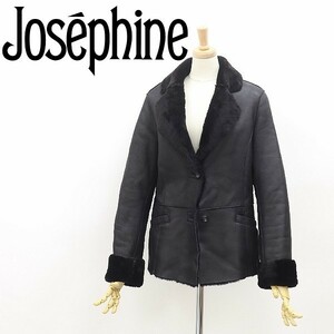 ◆JOSEPHINE ジョセフィーヌ 毛皮 レザー ムートン 2釦 ジャケット ブラック系 11