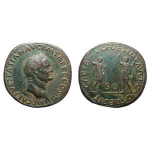 【古代ローマコイン】Vespasian（ウェスパシアヌス）クリーニング済 ブロンズコイン 銅貨 セステルティウス(gibC_CtHRw)