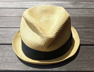 アローズ別注♪USA製ニューヨークハット NEW YORK HAT ストローハット パナマハット帽子 size M(約58㎝) 美品 アメリカ製 麦わら帽子