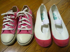 新品　23.5　2足セット　まとめ売り　女の子　上靴　白　ピンク　スニーカー　ピンク　白