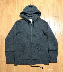 UNDERCOVER 2010AW AVAKARETA LIFE期 ウール パーカー 立体加工 ニット セーター アンダーカバー イヤマフ ハイテク archive 10aw jonio