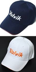 2個セット 未使用 Volvik ボルビック メンズ ゴルフ キャップ 帽子 FREE ホワイト + ネイビー サイズ調節可