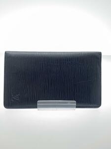 LOUIS VUITTON◆ポルト・カルト・クレディ・円_エピ_BLK/レザー/ブラック/メンズ