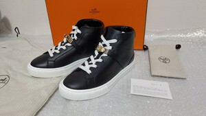 新品未使用 HERMES スニーカー デイドリーム 靴 シューズ 希少サイズ 高級ブランド ハイカット レザー