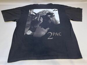 ② 1999年 2PAC ビンテージ Tシャツ XL 黒 マキャベリ ミドルフィンガー メタル ロック ラップ ハードコア 当時物 TUPAC FEAR OF GOD FOG