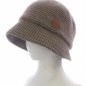 ヴィヴィアンウエストウッド Vivienne Westwood クロッシェハット バケットハット ニット帽 帽子 ロゴ ウール S-M ベージュ /AQ