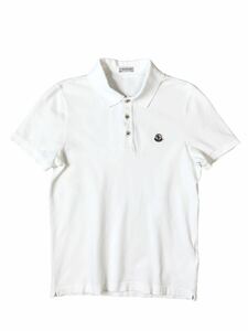 (D) MONCLER モンクレール 半袖ポロシャツ XS ホワイト 送料250円 (ma)