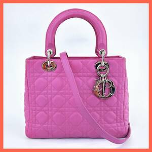 クリスチャンディオール レディディオール バッグ ミディアム ピンク Dior