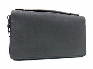 1円 ■美品■ dunhill ダンヒル レザー ラウンドファスナー 長財布 ウォレット 小銭入れ 札入れ カード入れ メンズ ブラック系 FA4857