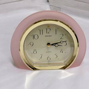 【04】◆SEIKO セイコー時計◆置き時計　KG693P インテリア 小物 ピンク 動作品
