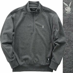 新品 プレイボーイ 裏毛 ハーフジップ スウェット M 【33055_98】 PLAYBOY メンズ プルオーバー トレーナー スエット HALF ZIP