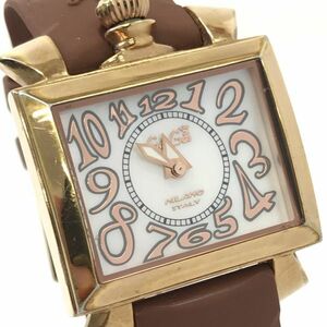 GaGaMILANO ガガミラノ NAPOLEONE ナポレオーネ 腕時計 11357 クオーツ 四角 スクエア 2針 コレクション シェル 電池交換済 動作確認済