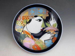 ビヨン・ヴィンブラッド作 花の香りを楽しむ女性絵 飾り豆皿 ◆ ローゼンタール