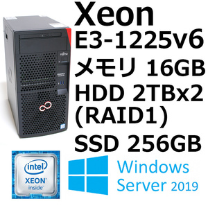 ★Xeon E3-1225v6 メモリ16GB SSD256GB HDD2TBx2 RAID1 Server2019