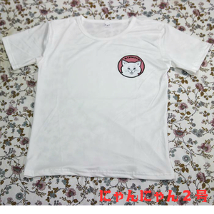 ◆猫が好き◆猫Tシャツ にゃんにゃん2号 STOP BEING A PUSSY 白 サイズ：Ｌ