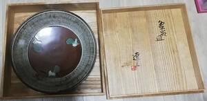 人間国宝『島岡達三』希少作 縄文象嵌 大皿 共箱 本物保証