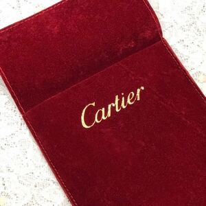 カルティエ 「Cartier 」 小物収納ポーチ（1027）正規品 フラップタイプ リペア返却時付属品 11.5×18cm スエード調生地