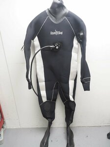 AQUALUNG アクアラング ドライスーツ メンズ 177cm/90kg 平置きサイズ:胸囲56cm腹囲49cm尻囲53cm ランク:AA ブーツ:XXL(28cm) [3F-59231]