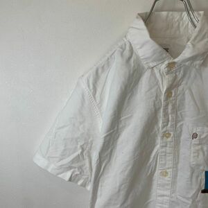 [KWT740] DesignTshirtsStore graniph(グラニフ) 半袖刺繍入りシャツ ホワイト メンズ S ポス