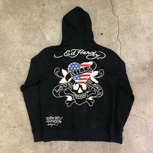 Ed Hardy ジップパーカー XL BLACK エドハーディー ブラック