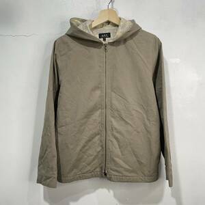 ☆送料無料☆A.P.C☆アーペーセー☆フランス製コットンパーカー☆フルジップ☆リップストップコットン☆M☆ｇ２２