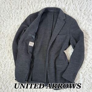 UNITED ARROWS ユナイテッドアローズ テーラードジャケット アンコン A DAY IN THE LIFEグレー ニット 通気性 春夏 2ボタン 2B Lサイズ