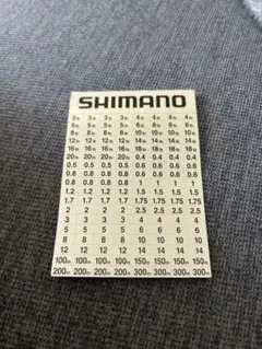 SHIMANO 号数ステッカー