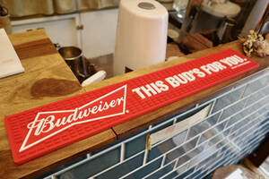 新品　Budweiser バドワイザー　BAR MAT バーマット 店舗 ラバーマット お酒 カウンター インテリア アメリカ　企業