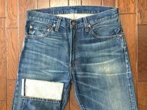 トルコ製 復刻 リーバイス ＬＥＶＩ’Ｓ ５０５ ｗ３３ ひげ落ち ブルー ジーンズ 赤耳 ビッグＥ レプリカ 縦落ち デニム タロン４２ LVC