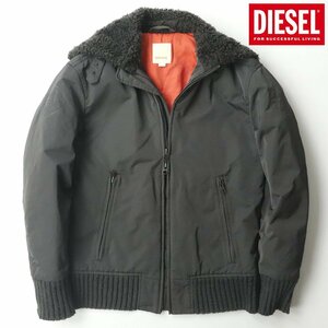 国内正規品 美品 DIESEL ディーゼル TYPE B-3 襟ボア ボマージャケット チャコールグレー M フライト 中綿入り ブルゾン