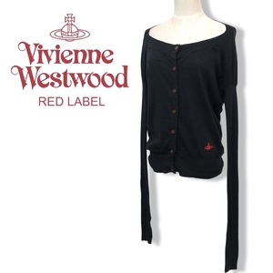 ★Vivienne Westwoodヴィヴィアンウエストウッド★レッドレーベル リップ バックプリント ニット カーディガン 黒 ブラック size 2 管:C:08