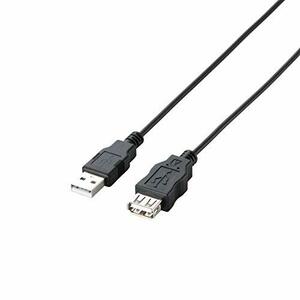 エレコム RoHS指令準拠&環境配慮パッケージ エコUSB延長ケーブル USB2.0 Aオス-Aメスタイプ 0.5m ブラック U2C-JE05