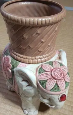 SETO CRAFT　花瓶兼用　象の置物　昭和レトロ