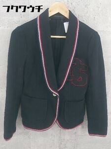 ◇ DOUBLE STANDARD CLOTHING シングル 1B ロゴ 長袖 テーラード ジャケット 36サイズ ブラック レディース