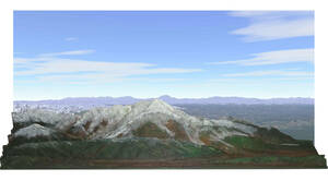 鉄道ジオラマ背景用山岳模型　　伊吹山　北陸本線　　鉄道レイアウトの背景に最適 背景画像データ付き　