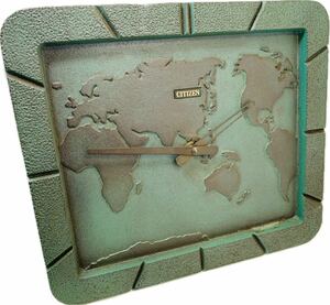 CITIZEN シチズン 世界地図 置き時計 ビンテージ 時計 アンティーク 不動 コレクション 