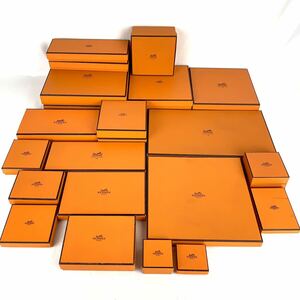 HERMES エルメス 空箱 22箱 空き箱 BOX ボックス 化粧箱 リボン 緩衝材 アクセサリーケース 小物用 オレンジ オレンジボックス 