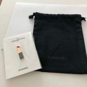 CHANEL シャネル 保存袋 布袋 ルージュ　ピンバッジ ブローチ　セット　新品　未使用　非売品　巾着　口紅　リップピンバッジ ノベルティ