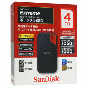SANDISK ポータブルSSD エクストリーム SDSSDE61-4T00-J25 4TB [管理:1000022173]