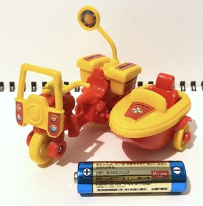 サイドカー バイク オートバイ ミニカー 消防 黄色 赤 車 プラ製 玩具 同梱可